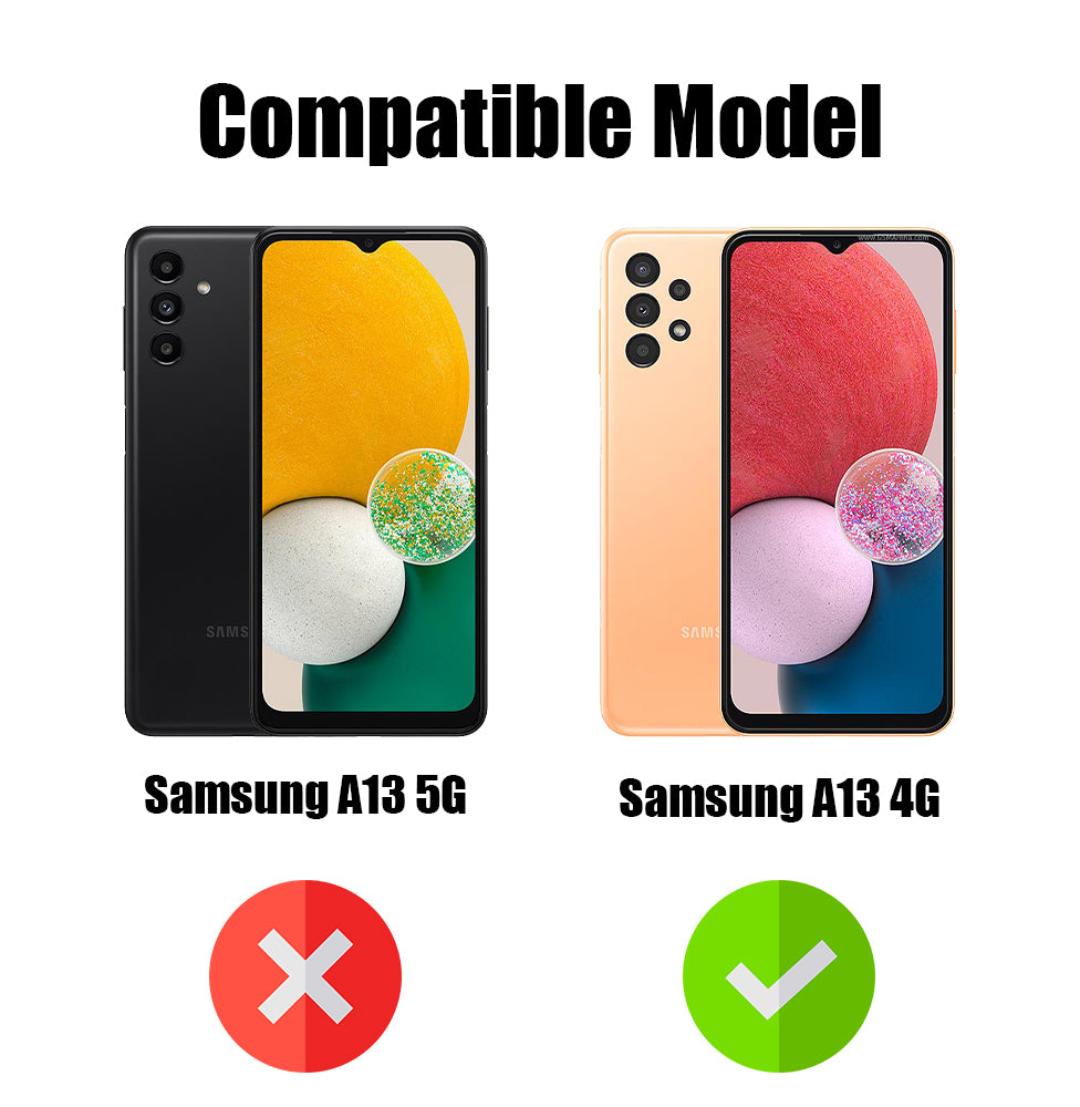 For Samsung Galaxy A13 4G Back Cover Case Lifetime Anti-Yellow MagSafe Compatible Clear (Sleek Hard Crystal | Shockproof and Camera Protection)