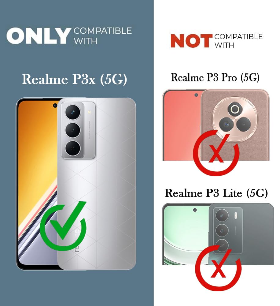 For Realme P3x Back Cover Case (Liquid Silicone | Side Grip | Camera Protection)