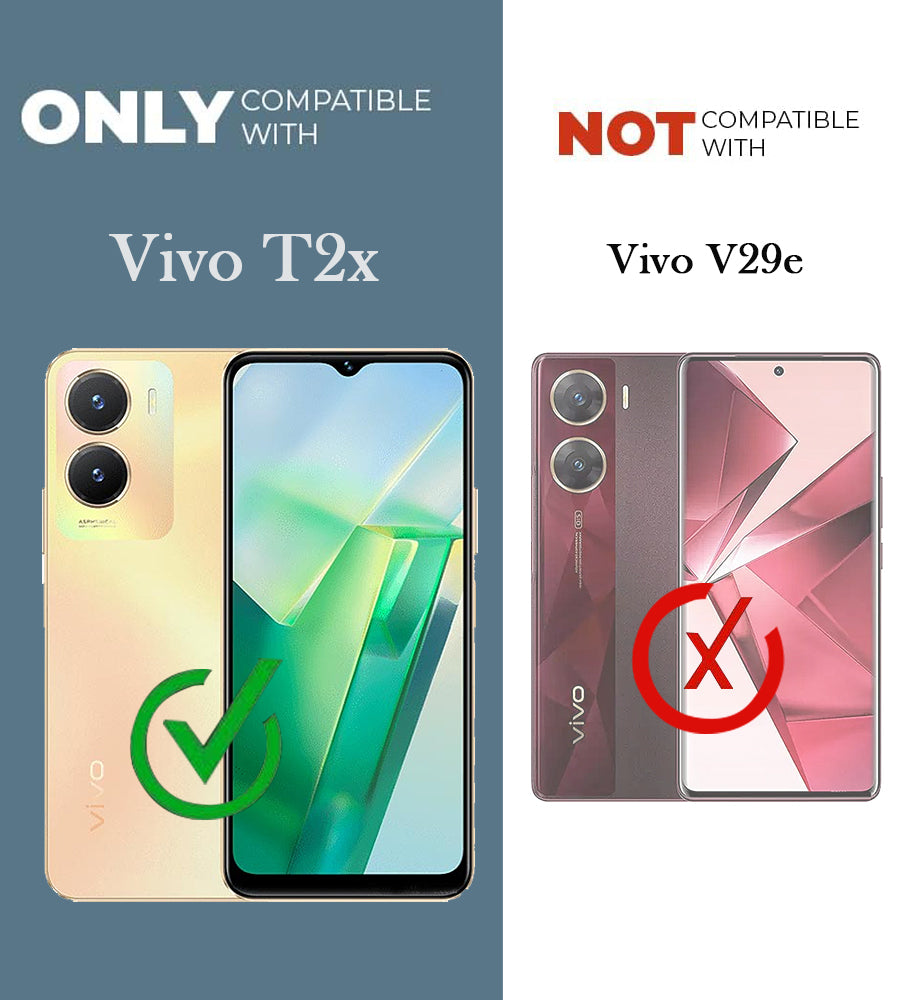 For Vivo T2x Back Cover Case (Built-in Stand | Lifetime Anti Yellow | Kickstand Shockproof | Camera Protection | MagSafe Compatible)