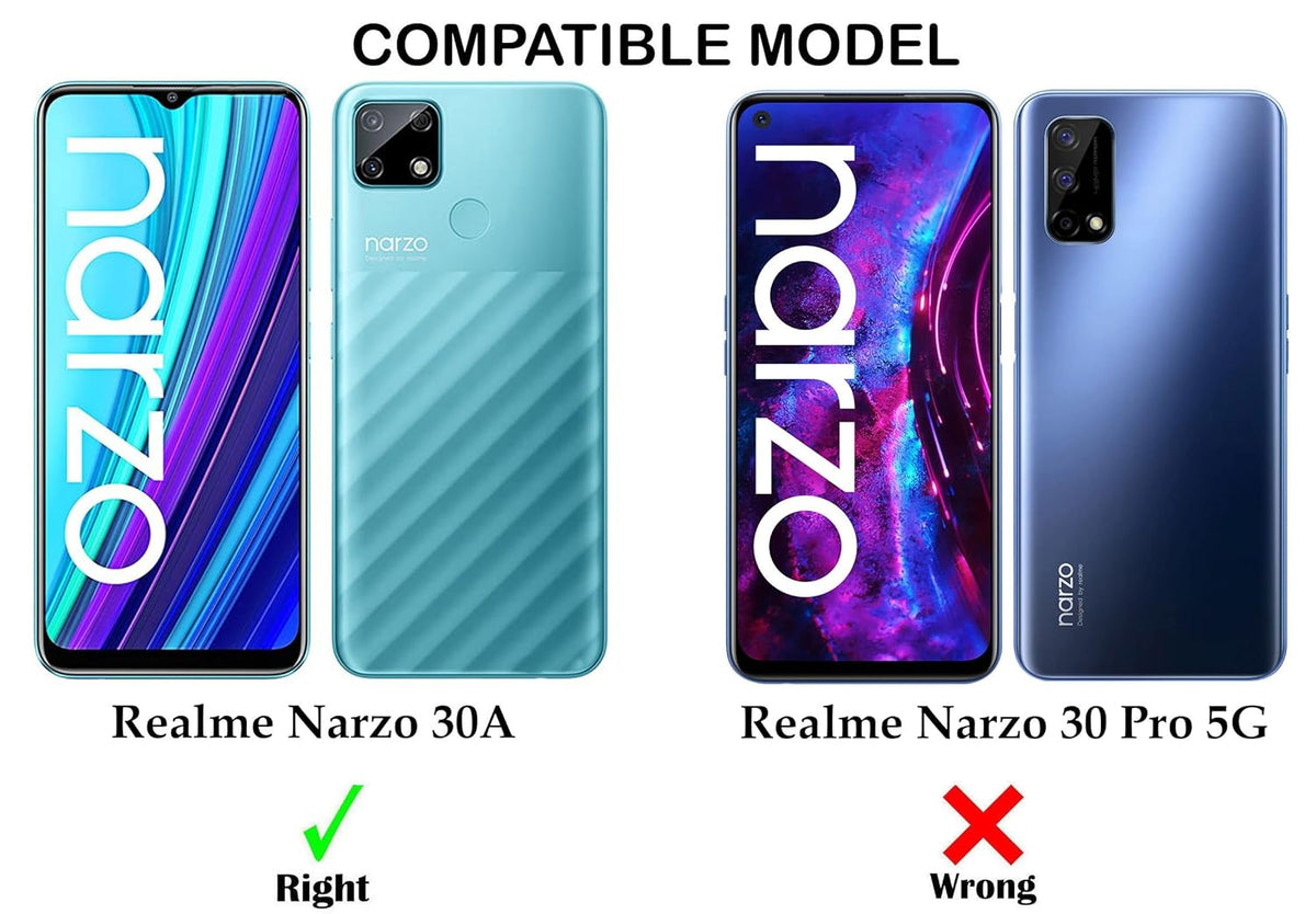 For Realme Narzo 30A Back Cover Case (Inside Fiber Cloth | Smooth Matte Finish | Elegant Professional Look)