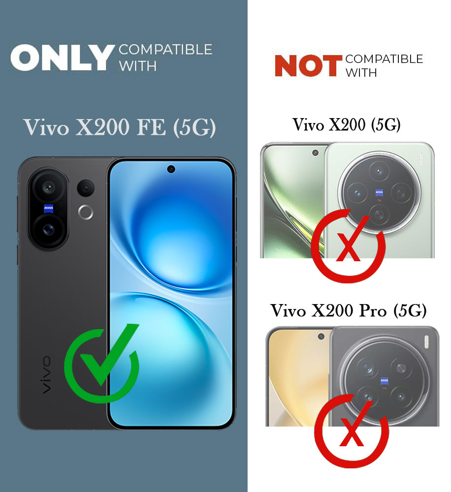 For Vivo X200 FE Back Cover Case (Built-in Stand | Lifetime Anti Yellow | Kickstand Shockproof | Camera Protection | MagSafe Compatible)