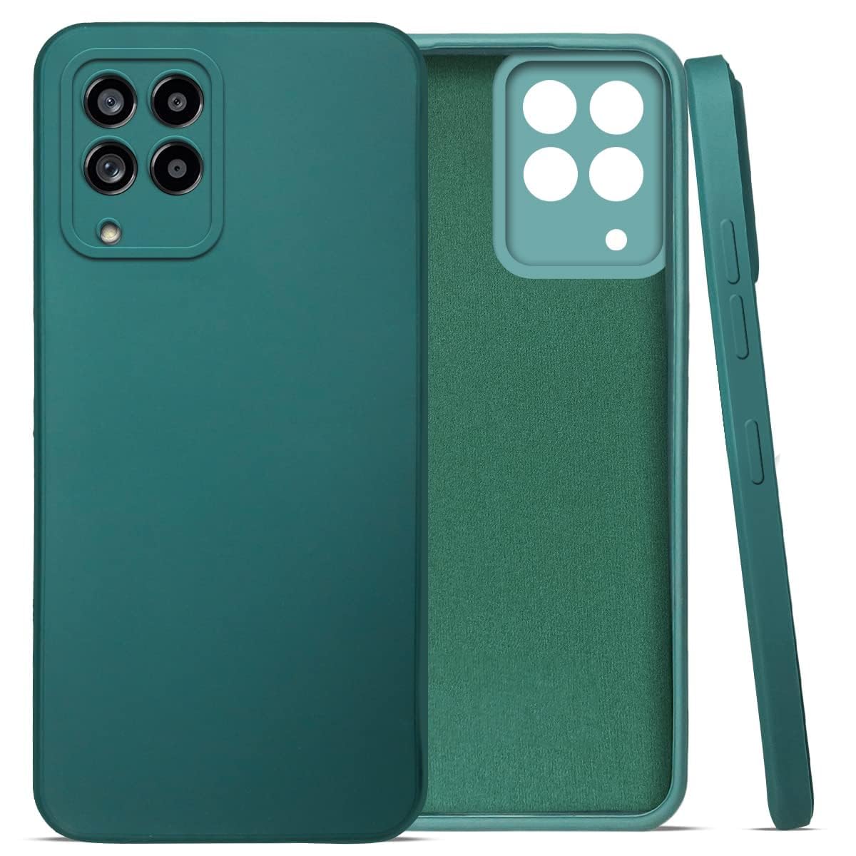 For Samsung Galaxy M53 5G Back Cover Case (Matte Finish Silicone with Inside Fiber cloth |Black)
