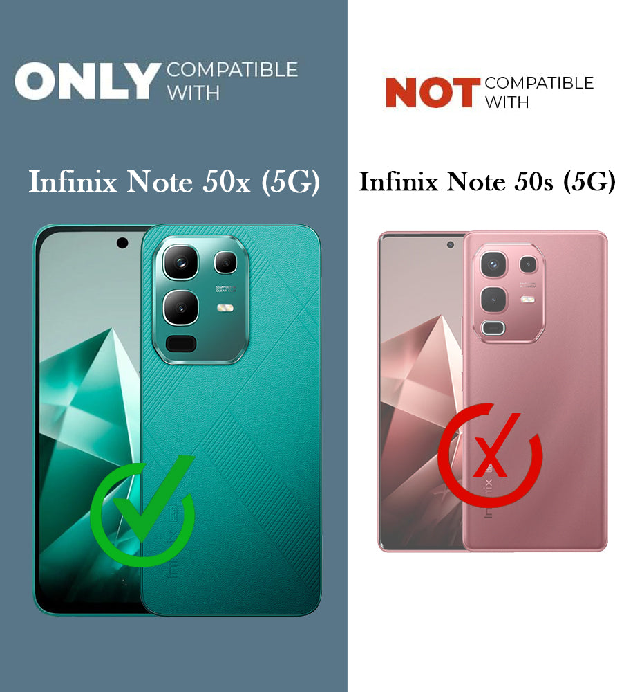 For Infinix Note 50x Back Cover Case (Matte Finish Silicone with Inside Fiber cloth)