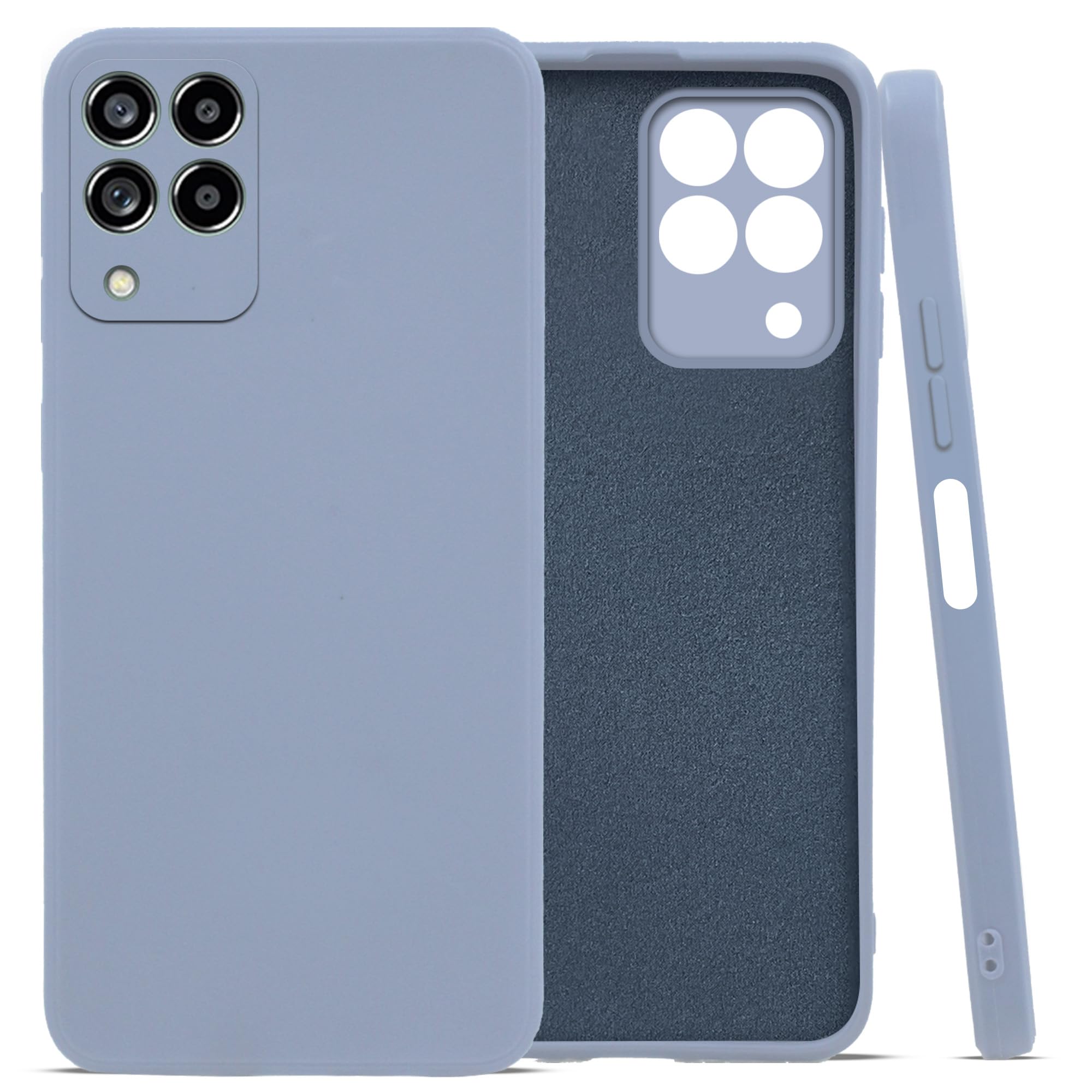 For Samsung Galaxy M53 5G Back Cover Case (Matte Finish Silicone with Inside Fiber cloth |Black)