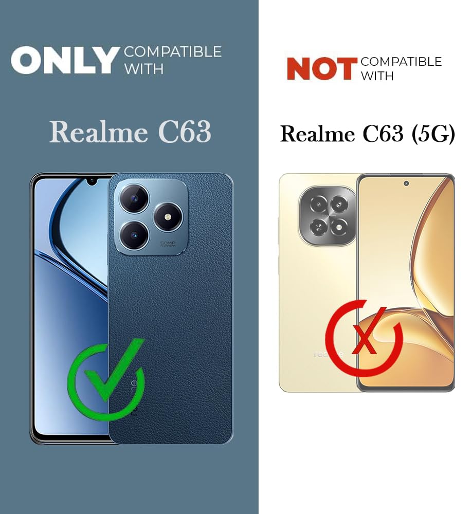 For Realme C63 Back Cover Case (Liquid Silicone | Side Grip | Camera Protection)