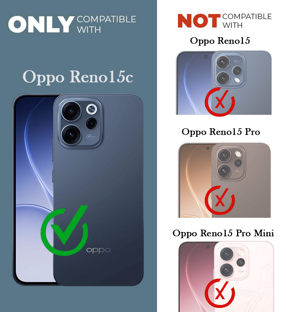 For Oppo Reno 15c Back Cover Case (3D Cute Cartoons | Hard Back Side Soft | Matte Premium Finish | HD Printing)