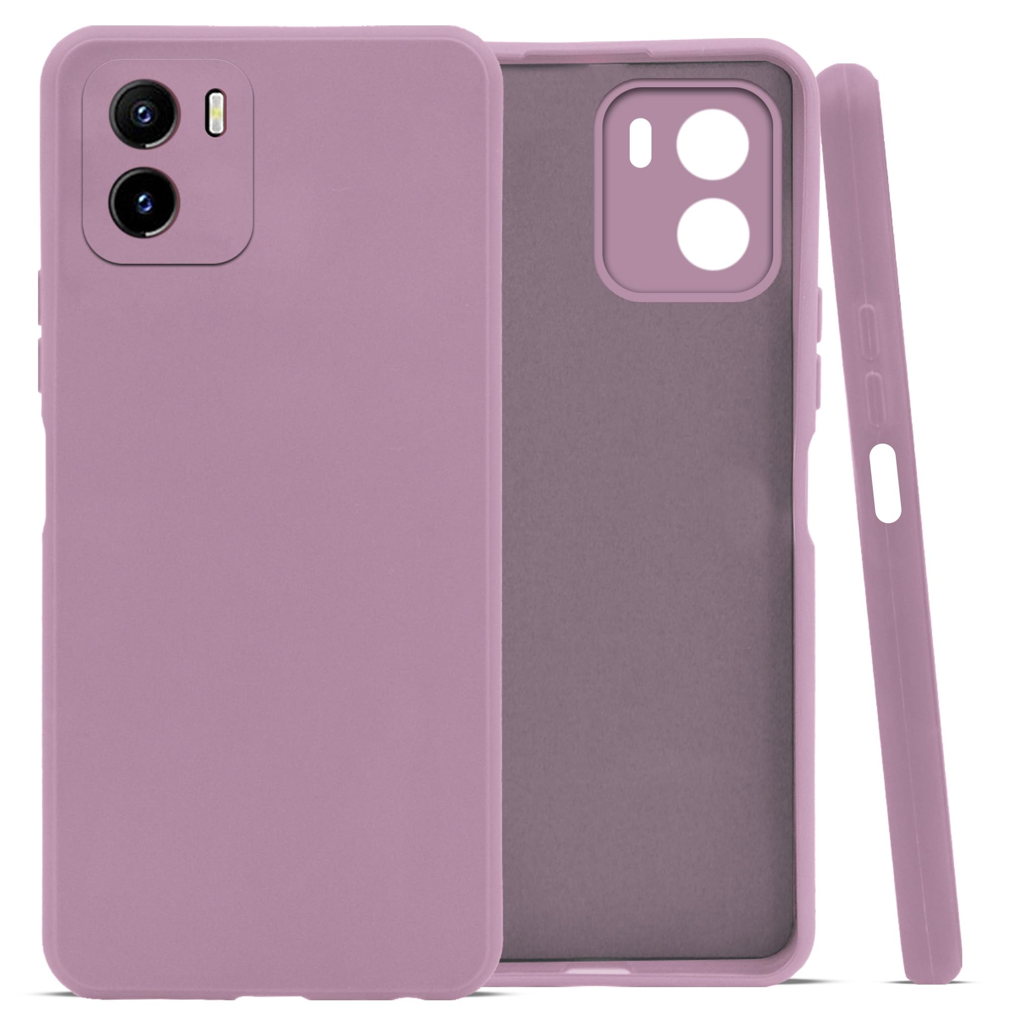 For Vivo Y15s (2021) | Y15A 2021 Back Cover Case ( Matte Finish Silicone with Inside Fiber cloth)