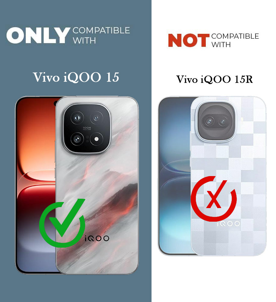 For Vivo iQOO 15 5G Combo with Back Cover and 9H Tempered Glass (Lifetime Anti-Yellow | Crystal Clear Shockproof | Oleophobic Coating Screen Glass)