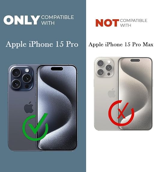 For Apple iPhone 15 Pro Back Cover Case PU Leather Finish (Professional Minimalist Texture | MagSafe Compatile | Camera Protection | Sleek Sober Formal)