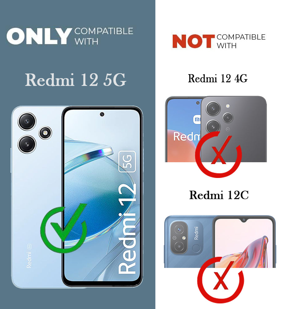 For Redmi 12 5G Back Cover Case (Hybrid Dual Armor Polycarbonate)