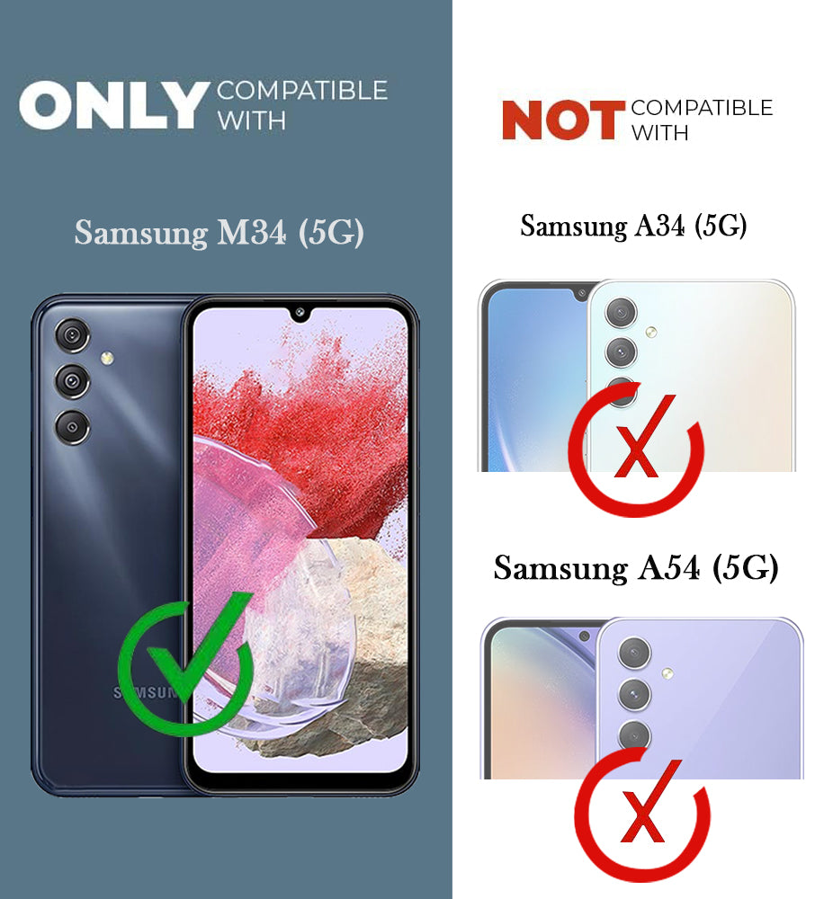 For Samsung Galaxy M34 5G Back Cover Case (Dual PU Leather Stitch | Professional Minimalist | Soft and Flexible)