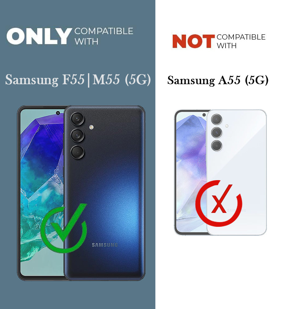 For Samsung Galaxy F55 5G | M55 5G | M55s Back Cover Case (Matte Finish Silicone with Inside Fiber Cloth)