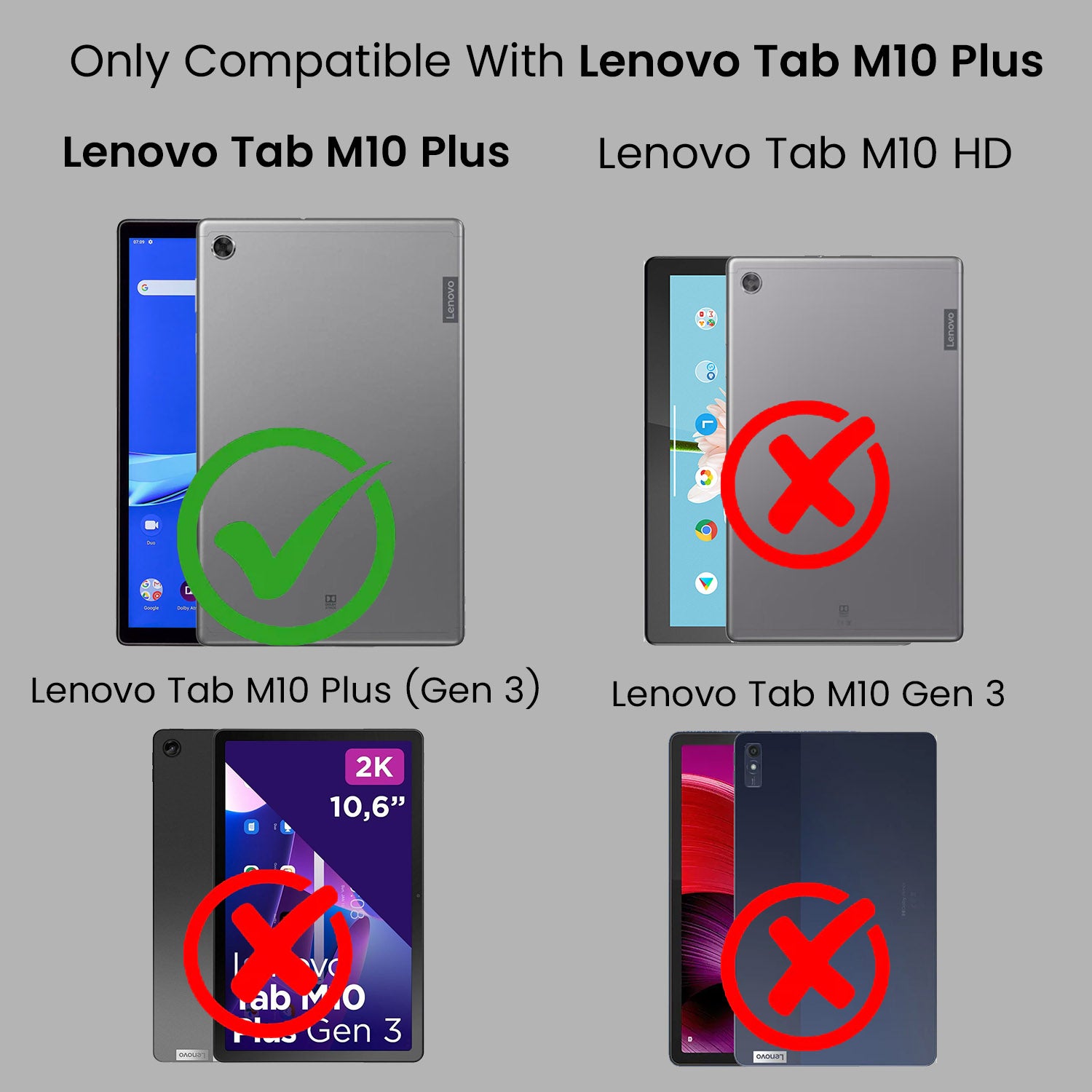 For Lenovo Tab M10 Plus 10.3 Inch TB-X606/X606F/X606X/X606V Flip Cover Folio Cover (PU Leather | Multi-Angle Smart Stand | Card Storage Slots | Silicone Back Pouch)