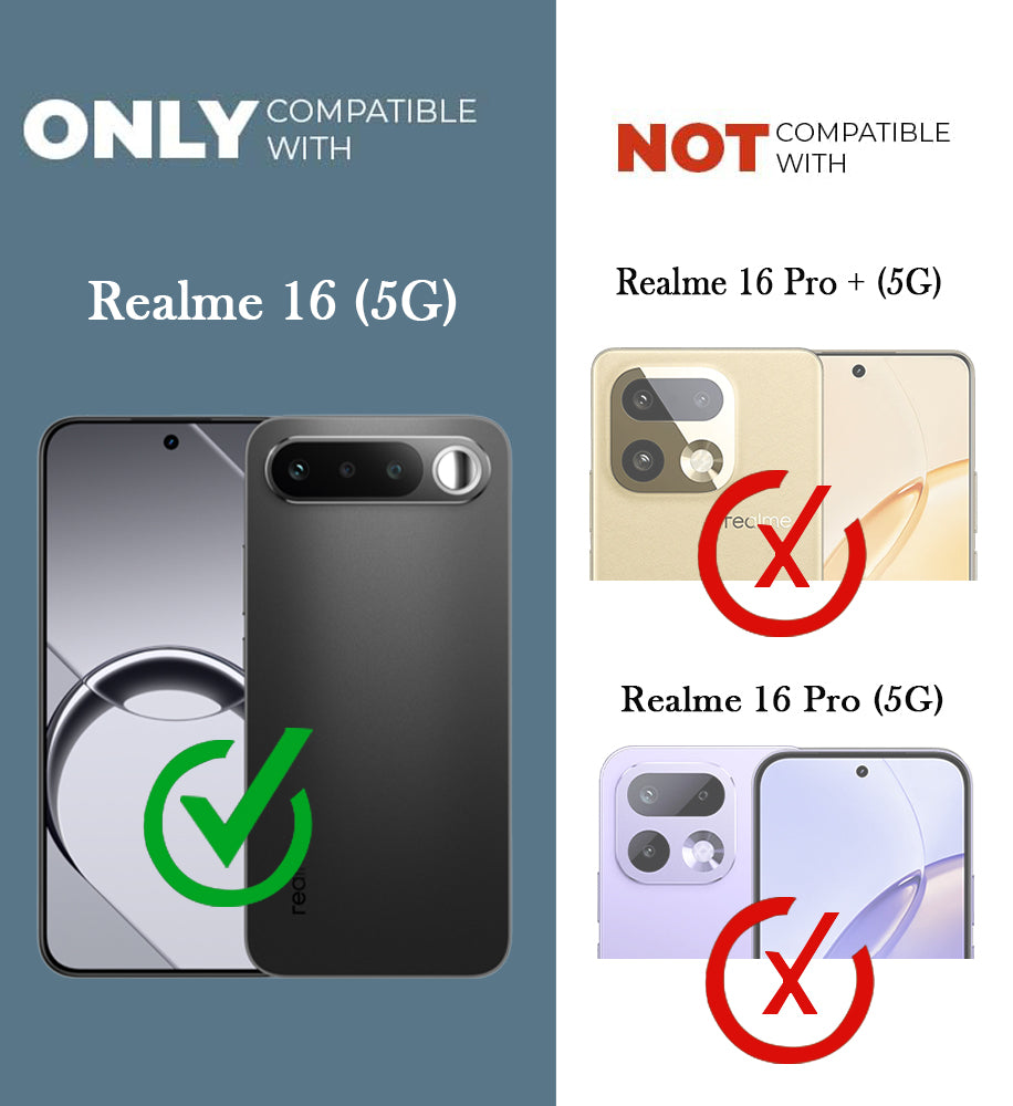 For Realme 16 Back Cover Case Leather Finish (MagSafe Compatible Wireless Charging | Soft Touch | Camera Bump Protection)