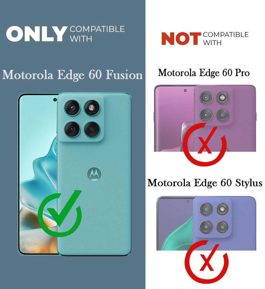 For Motorola Moto Edge 60 Fusion Combo with Back Cover and 9H Tempered Glass (Lifetime Anti-Yellow | Sleek Hard Crystal | Oleophobic Coating Screen Glass)