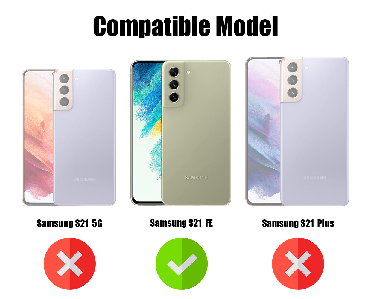 For Samsung Galaxy S21 FE 5G Back Cover Shockproof Crystal-Clear (Magsafe Wireless Support | Drop & Camera Protection | Hard Polycarbonate)