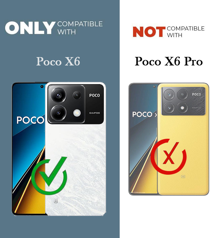 For Poco X6 5G Back Cover Case Lifetime Anti-Yellow MagSafe Compatible Clear (Sleek Hard Crystal | Shockproof and Camera Protection)