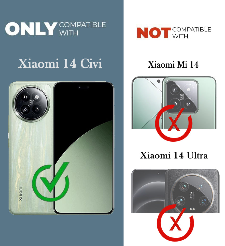 For Xiaomi 14 Civi 5G Back Cover Case Lifetime Anti-Yellow MagSafe Compatible Clear (Sleek Hard Crystal | Shockproof and Camera Protection)