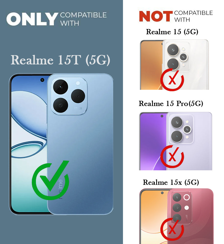 For Realme 15T | Realme Narzo 90 Back Cover Case (3D Cute Cartoons | Hard Back Side Soft | Matte Premium Finish | HD Printing)