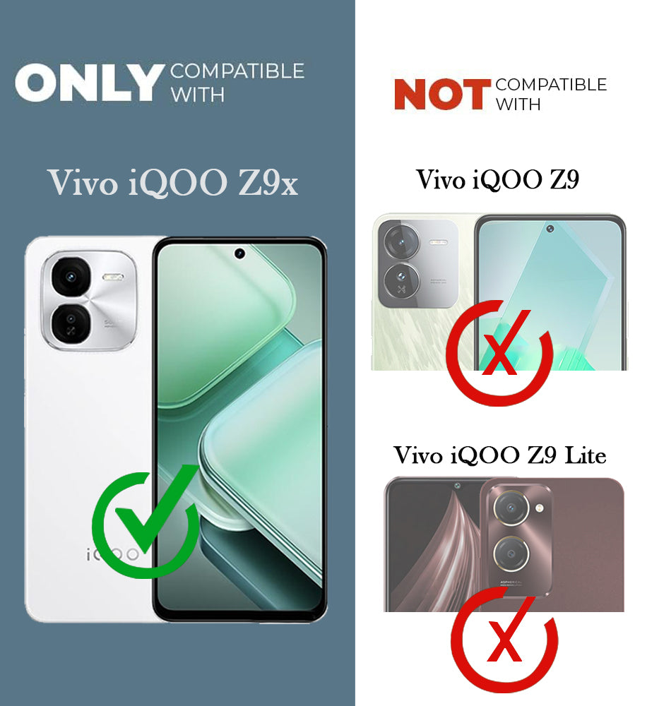 For Vivo IQOO Z9x 5G Back Cover Case (Matte Finish Silicone with Inside Fiber Cloth)
