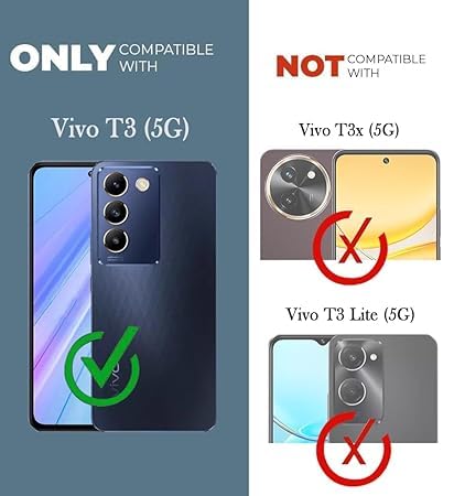 For Vivo T3 5G  Back Cover Case (Liquid Silicone | Side Grip | Camera Protection)