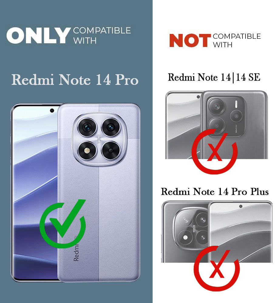 For Redmi Note 14 Pro Back Cover Case Leather Finish (MagSafe Compatible Wireless Charging | Soft Touch | Camera Bump Protection)