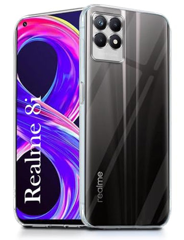 For Realme 8i Back Cover( Silicone Clear Shockproof Case with Camera Protection | Soft and Flexible | Transparent)