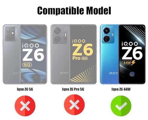 For Vivo IQOO Z6 44W Hard Back Cover Case (Velvet Touch | Professional Glossy Finish | Camera Protection Bump)