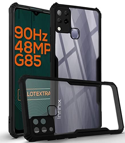 For Infinix Hot 10s Back Cover Case (Shockproof with Polycarbonate Clear Panel)