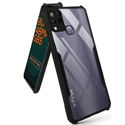 For Infinix Hot 10s Back Cover Case (Shockproof with Polycarbonate Clear Panel)