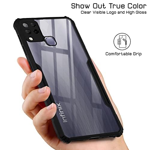 For Infinix Hot 10s Back Cover Case (Shockproof with Polycarbonate Clear Panel)