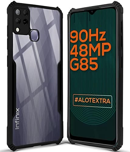 For Infinix Hot 10s Back Cover Case (Shockproof with Polycarbonate Clear Panel)