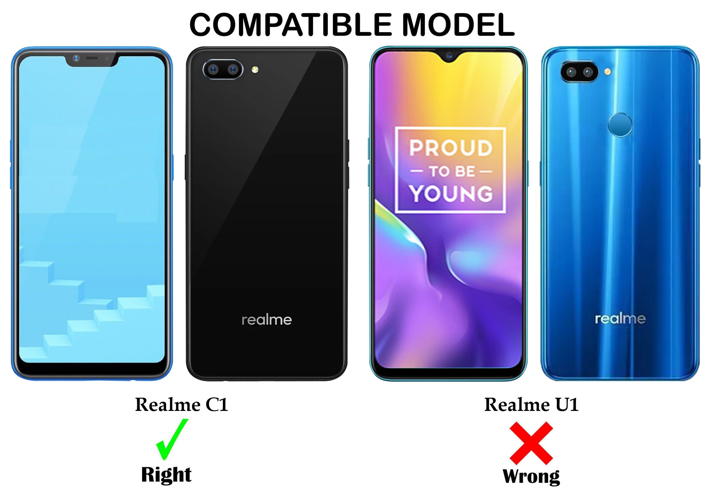 For Realme C1 Back Cover Case (Dual Design Glitter Sparkle and Detachable Diamond Print Case | Soft and Flexible)