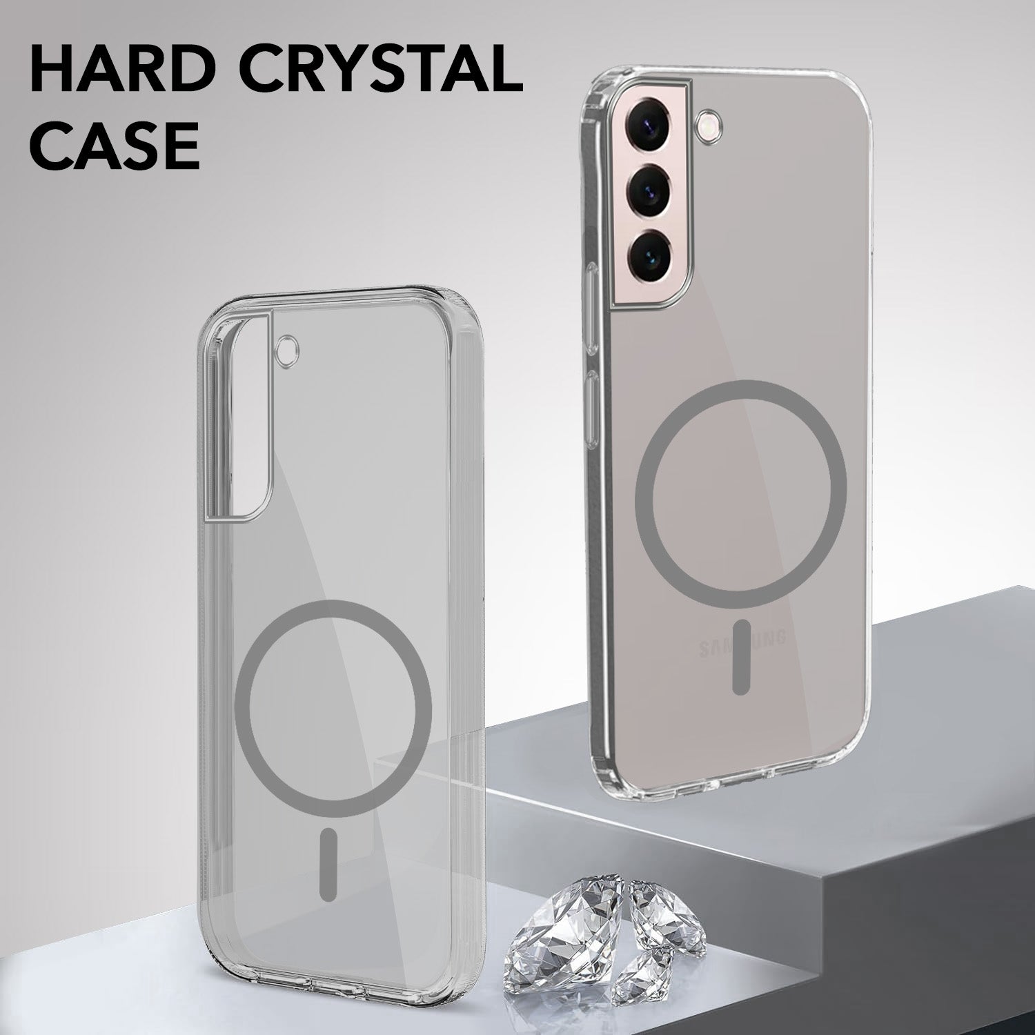 For Samsung Galaxy S22 5G Back Cover Case Lifetime Anti-Yellow MagSafe Compatible Clear(Sleek Hard Crystal | Shockproof and Camera Protection)