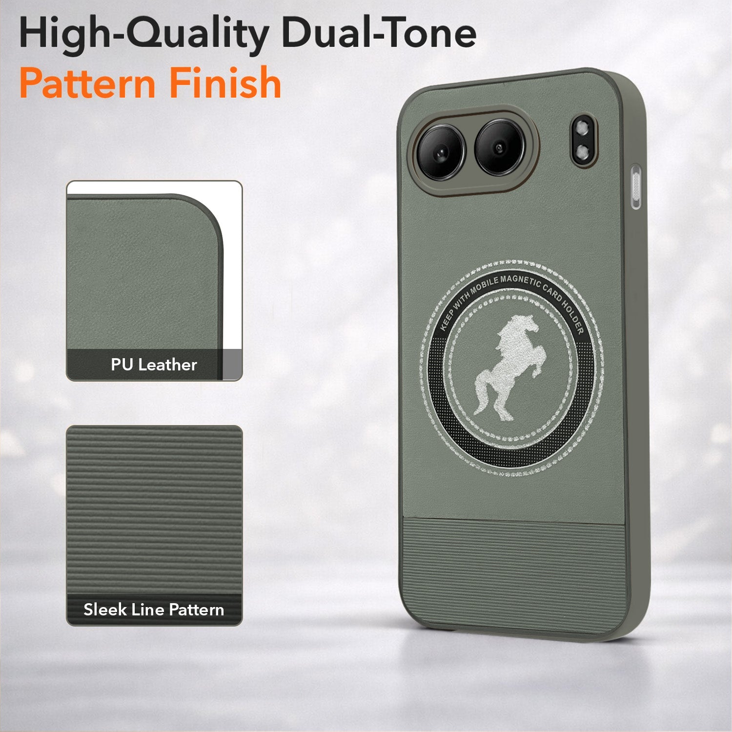 For Oneplus Nord 4 Back Cover Case PU Leather Finish (Professional Minimalist Texture | MagSafe Compatile | Camera Protection | Sleek Sober Formal)