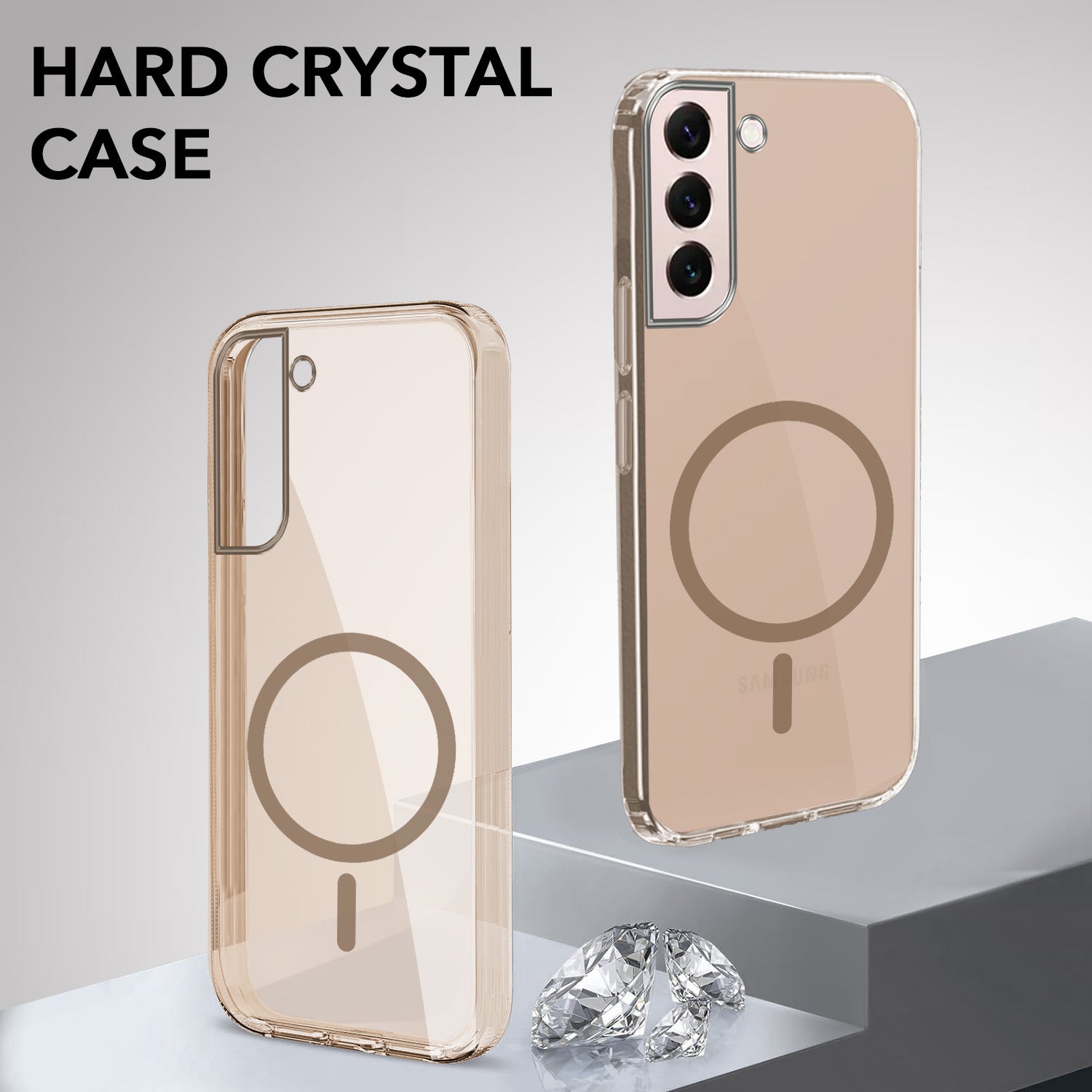 For Samsung Galaxy S22 5G Back Cover Case Lifetime Anti-Yellow MagSafe Compatible Clear(Sleek Hard Crystal | Shockproof and Camera Protection)