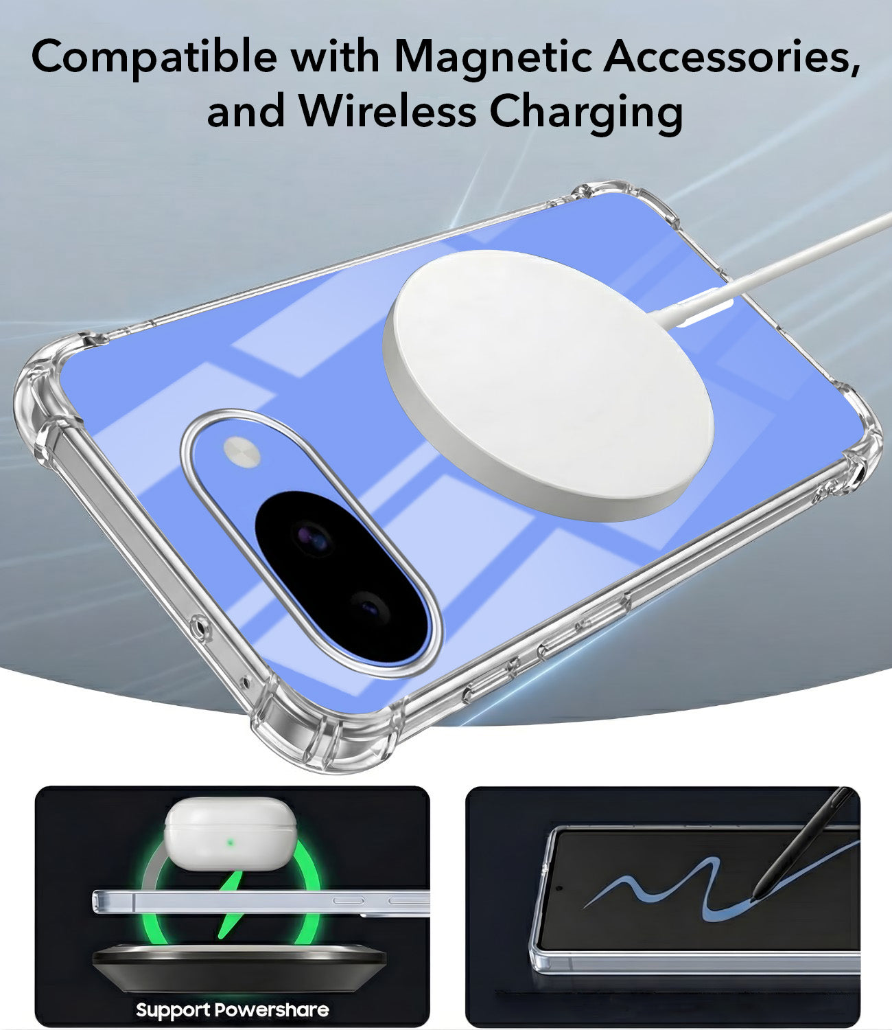 For Google Pixel 10a Back Cover Shockproof Crystal-Clear (Magsafe Wireless Support | Drop & Camera Protection | Hard Polycarbonate)
