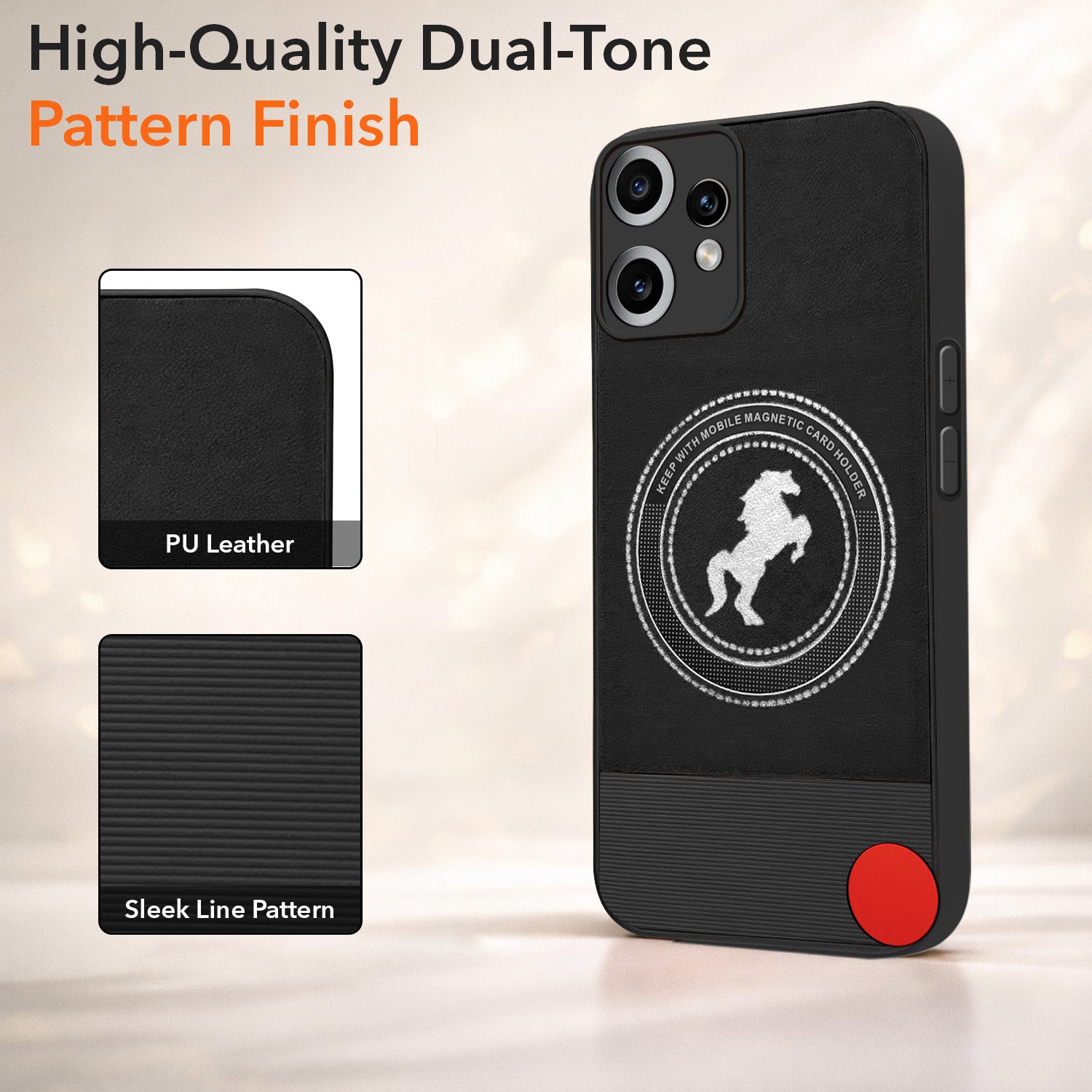 For Nothing CMF Phone 2 Pro Back Cover Case PU Leather Finish (Professional Minimalist Texture | MagSafe Compatile | Camera Protection | Sleek Sober Formal)