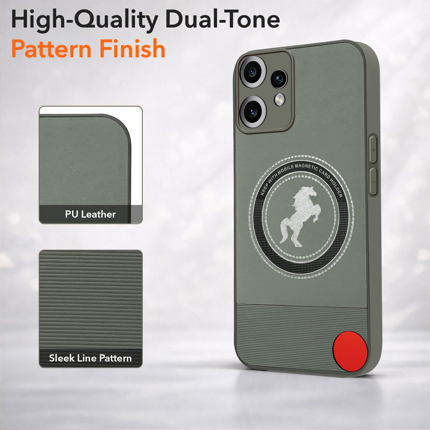 For Nothing CMF Phone 2 Pro Back Cover Case PU Leather Finish (Professional Minimalist Texture | MagSafe Compatile | Camera Protection | Sleek Sober Formal)