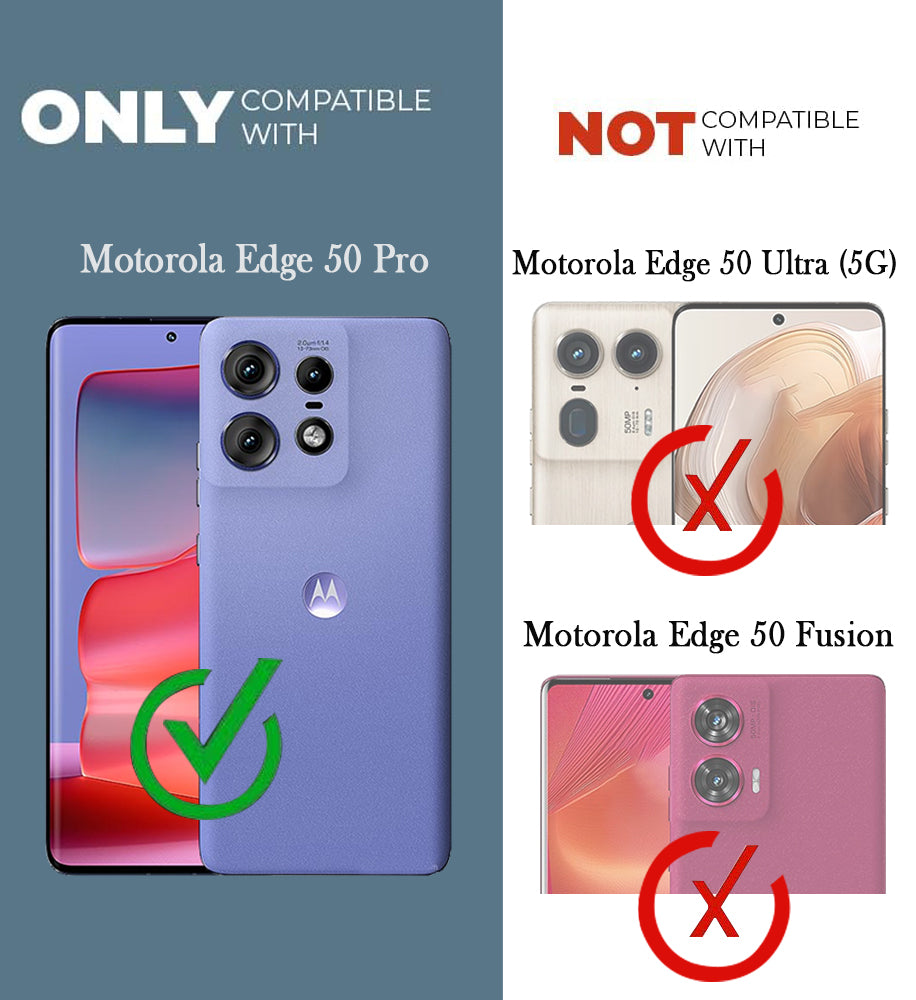 For Motorola Moto Edge 50 Pro Back Cover Case (Elegant PU Leather Finish | Premium Minimalist Professional | Camera Protection Bump)