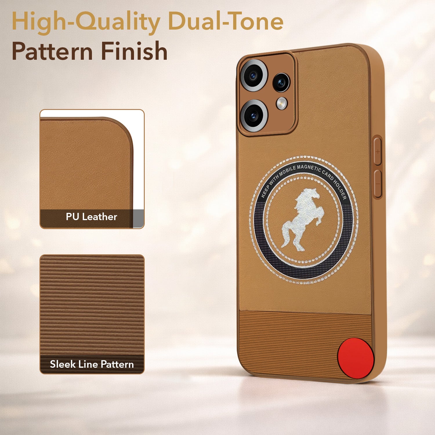 For Nothing CMF Phone 2 Pro Back Cover Case PU Leather Finish (Professional Minimalist Texture | MagSafe Compatile | Camera Protection | Sleek Sober Formal)
