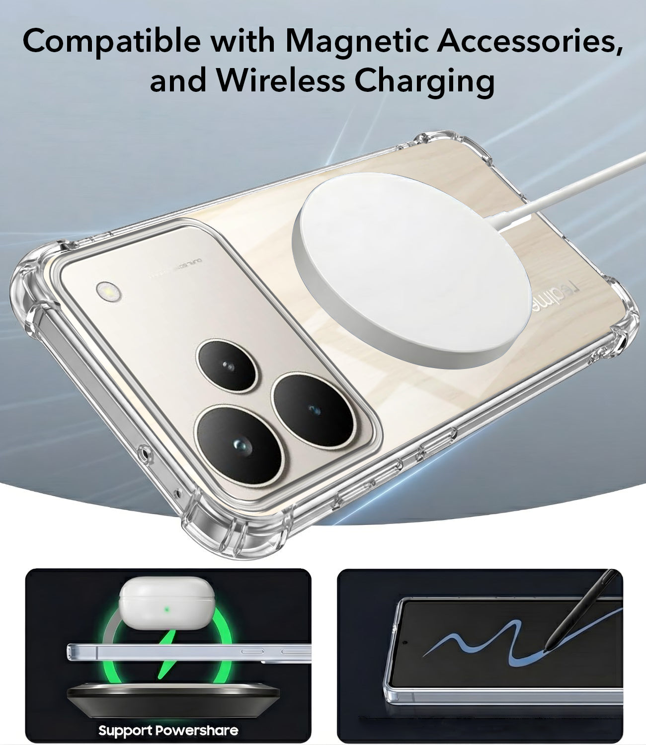For Realme P4 Back Cover Shockproof Crystal-Clear (Magsafe Wireless Support | Drop & Camera Protection | Hard Polycarbonate)