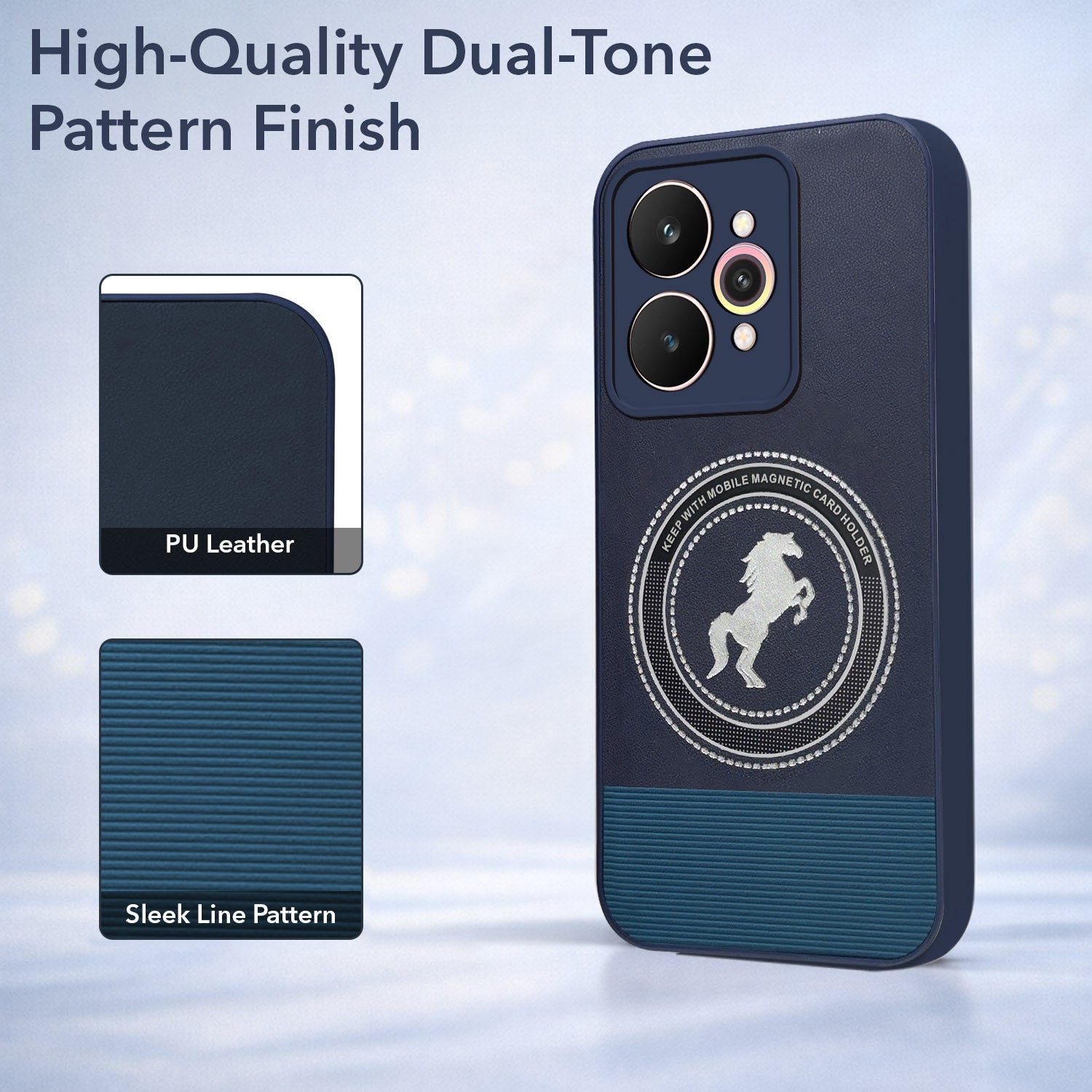 For Realme 15 Pro Back Cover Case PU Leather Finish (Professional Minimalist Texture | MagSafe Compatile | Camera Protection | Sleek Sober Formal)