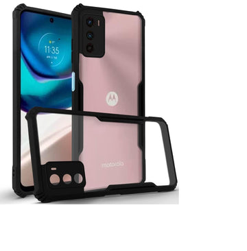 For Motorola Moto G42 Back  Case Cover( Shockproof with Polycarbonate Clear Panel | Professional Black)