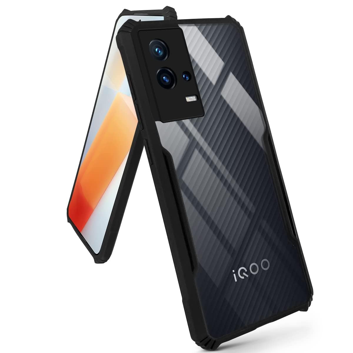For Vivo iQOO 9 5G Back Cover Case (Shockproof with Polycarbonate Clear Panel)