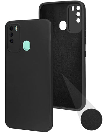 For Itel Vision 2 Back Cover Case (Matte Finish Silicone with Inside Fiber Cloth)