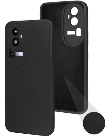 For Oppo Reno 10 Pro Plus Back Cover Case(Matte Finish Silicone with Inside Fiber Cloth)
