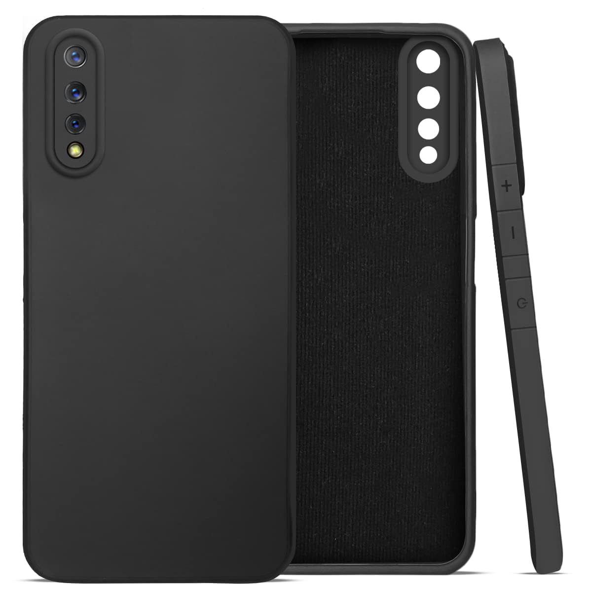 For Vivo S1 | Vivo Z1x Back Cover Case (Matte Finish Silicone with Inside Fiber Cloth)