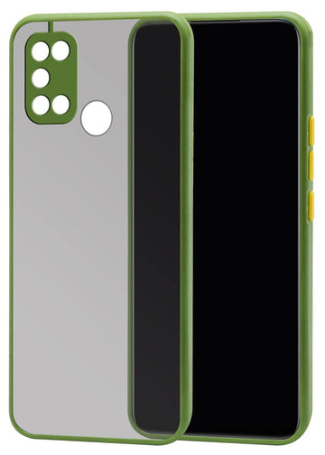 For Realme 7i Back Cover Case ( Shockproof with Polycarbonate Clear Panel | Professional Black)