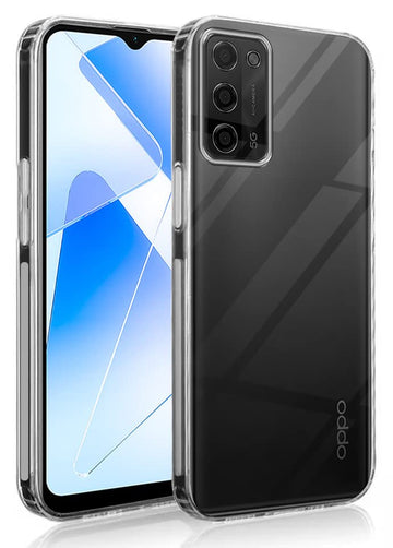 For Oppo A53s 5G Back Cover Case (Silicone Crystal Clear | Pure Camera Protection | Soft and Flexible for Charger and Headphone sockets | Shockproof Bumpers